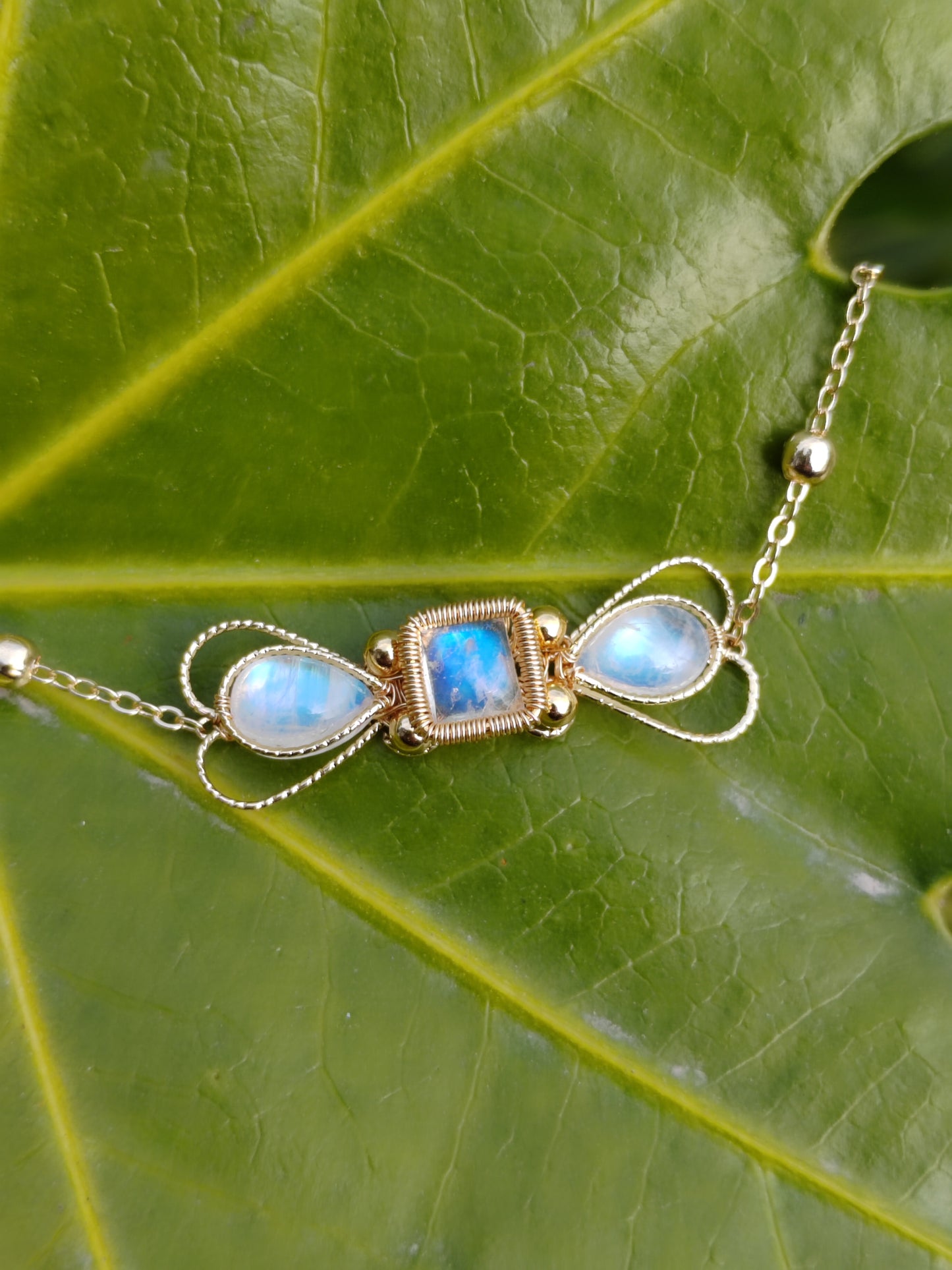 Handmade Moonstone Bracelet / Wire Wrapped Jewelry