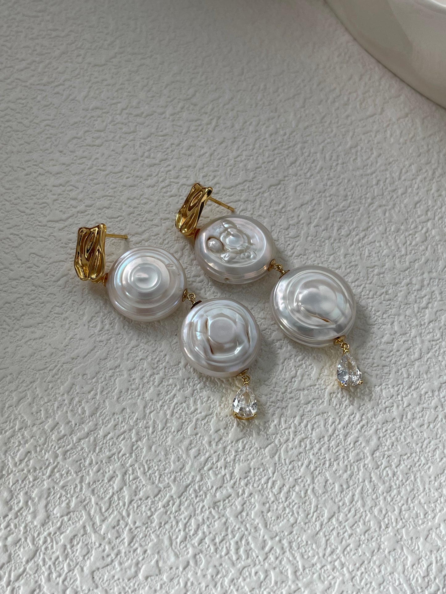 S925 Baroque Pearl Gold Plated Dangle Earrings for Women