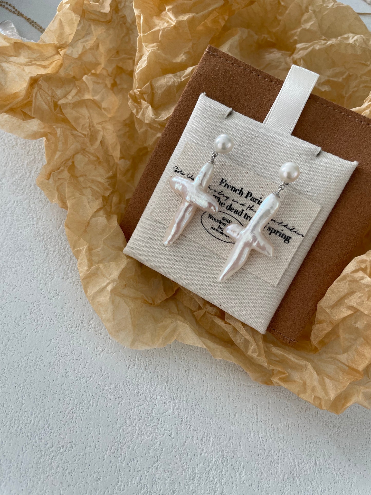 S925 Silver Cross Pearl Ear Studs Dangle Earrings for Women