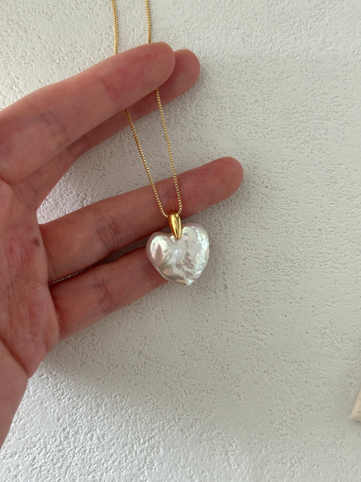 Heart-Shaped Pearl S925 Sterling Sliver Necklace Natural Baroque Pearl Necklace Anniversary Gift Handmade Pendant