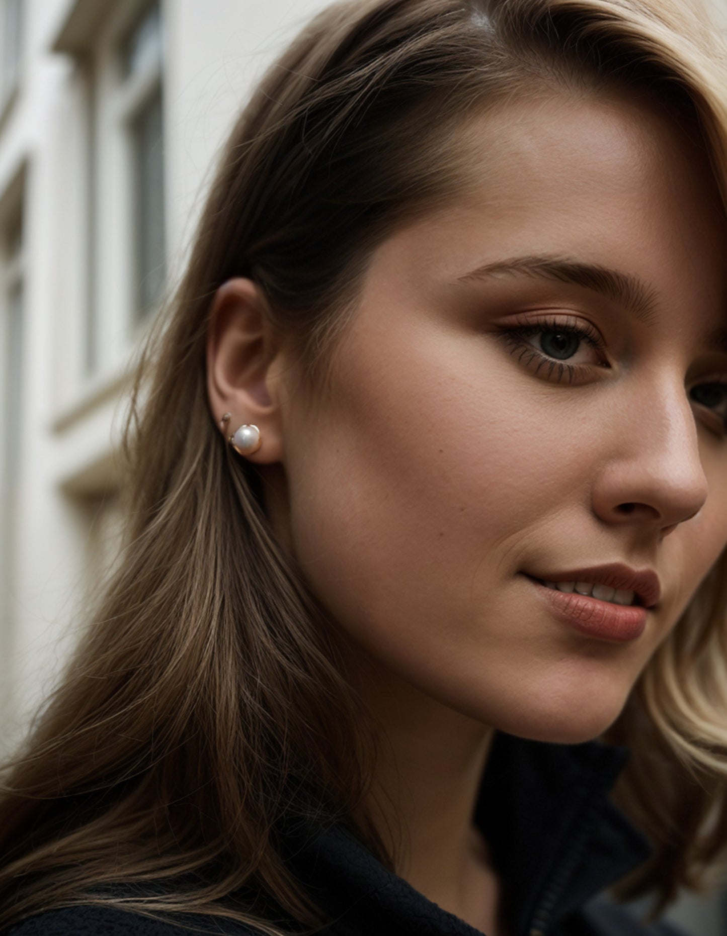 Nature Pearl Stud Earrings / Sterling Silver Posts