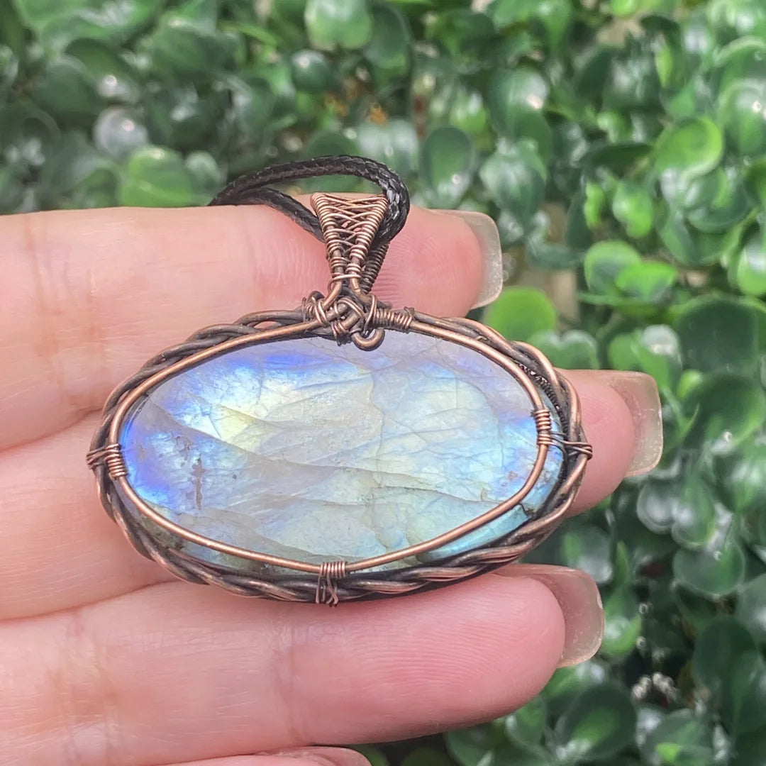 Tree of Life-Labradorite Handmade Pendant Necklace- Copper Wire Wrapped Jewelry