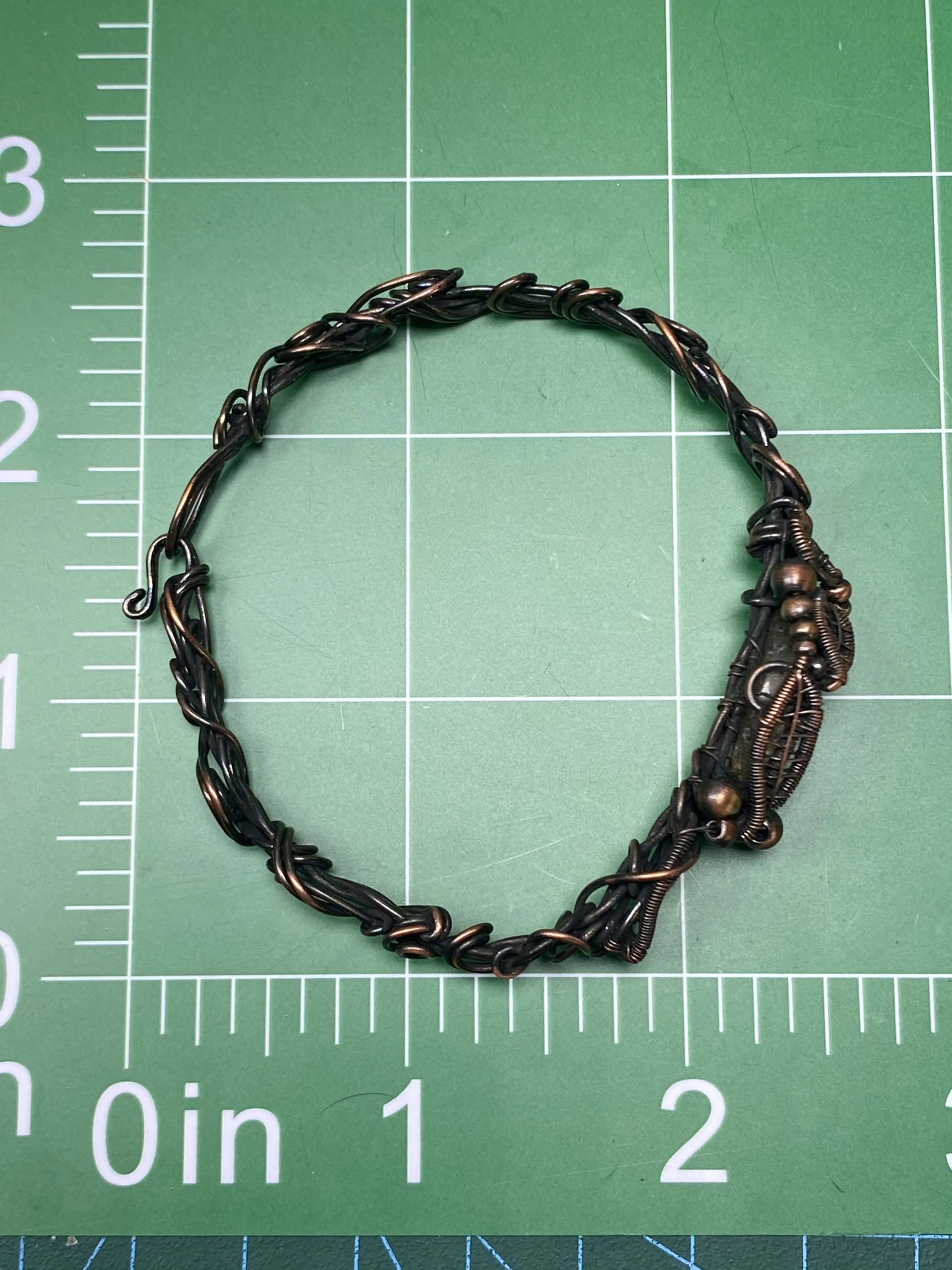 Labradorite Bracelet Handmade Copper Wire Wrapped Bangle