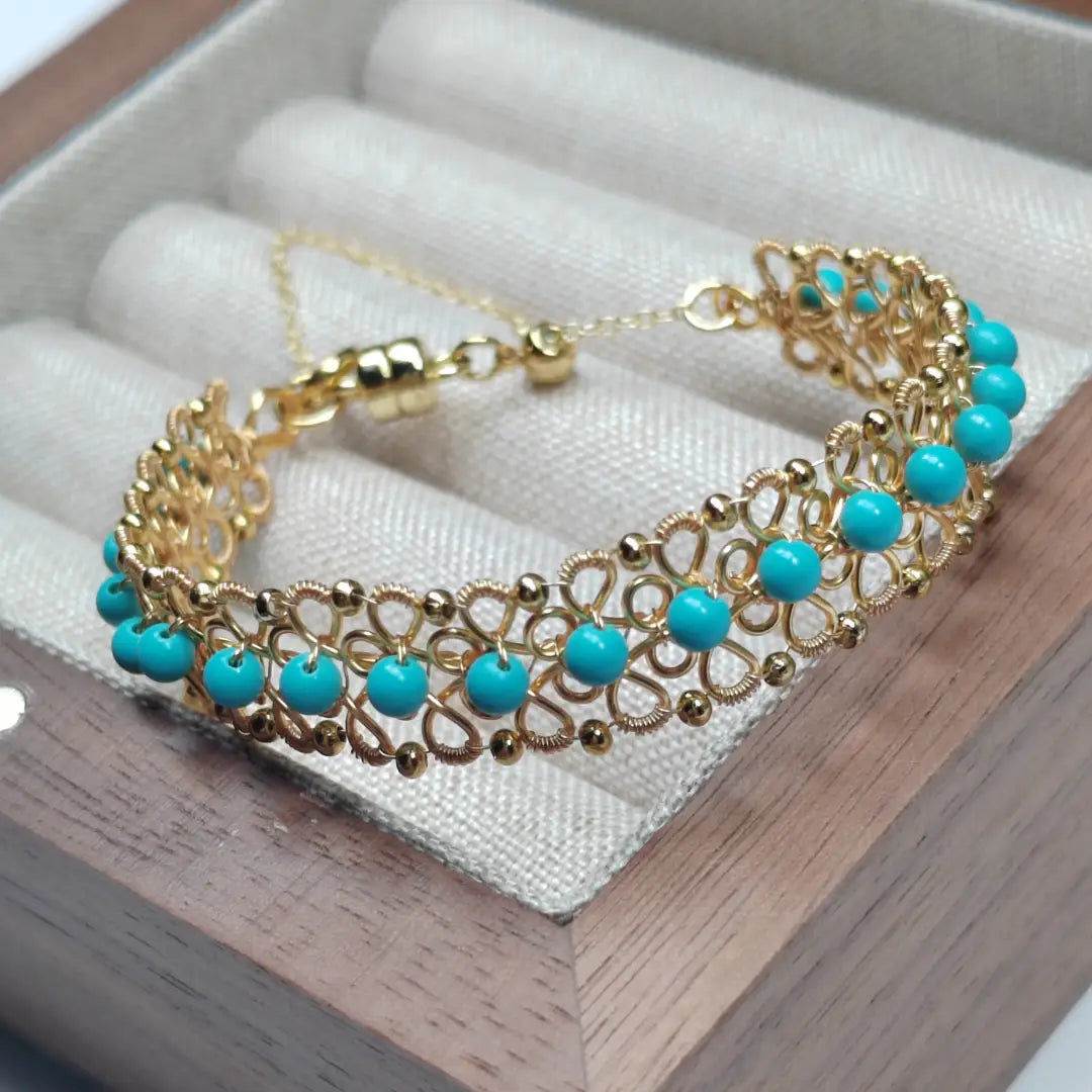 Crystal Bracelet - Copper 14K Plated Wire Wrapped Jewelry