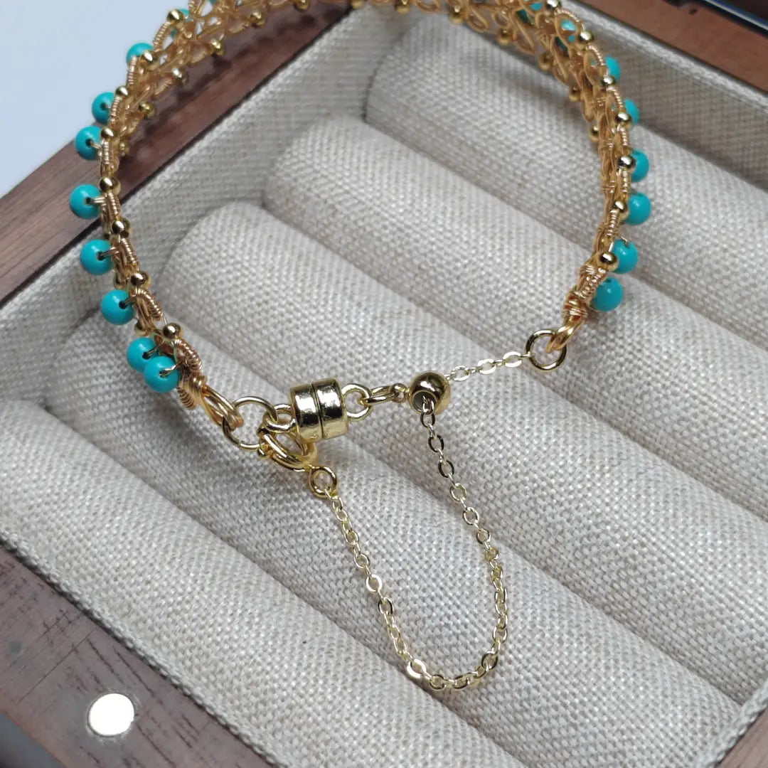 Crystal Bracelet - Copper 14K Plated Wire Wrapped Jewelry