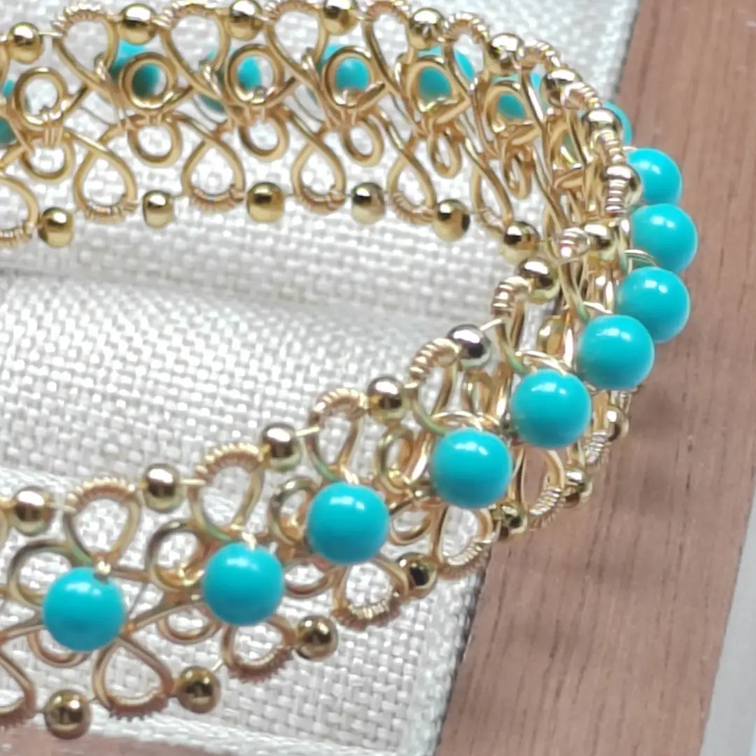 Crystal Bracelet - Copper 14K Plated Wire Wrapped Jewelry