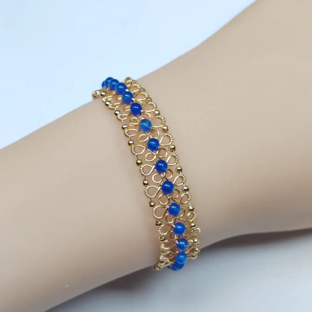 Crystal Bracelet - Copper 14K Plated Wire Wrapped Jewelry