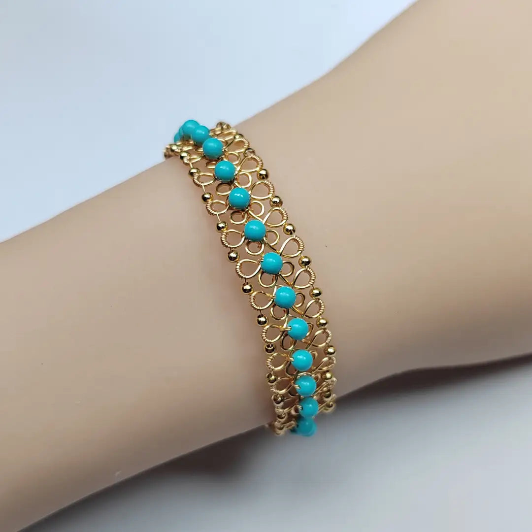 Crystal Bracelet - Copper 14K Plated Wire Wrapped Jewelry