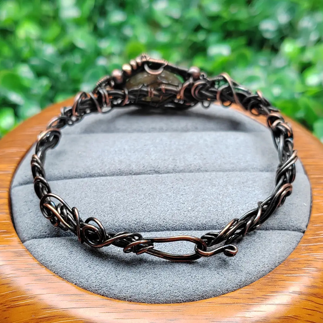 Labradorite Bracelet Handmade Copper Wire Wrapped Bangle