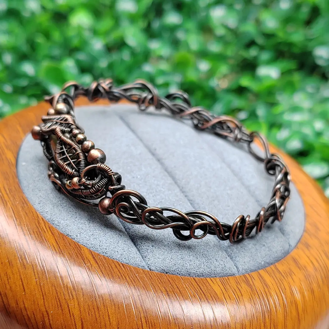 Labradorite Bracelet Handmade Copper Wire Wrapped Bangle
