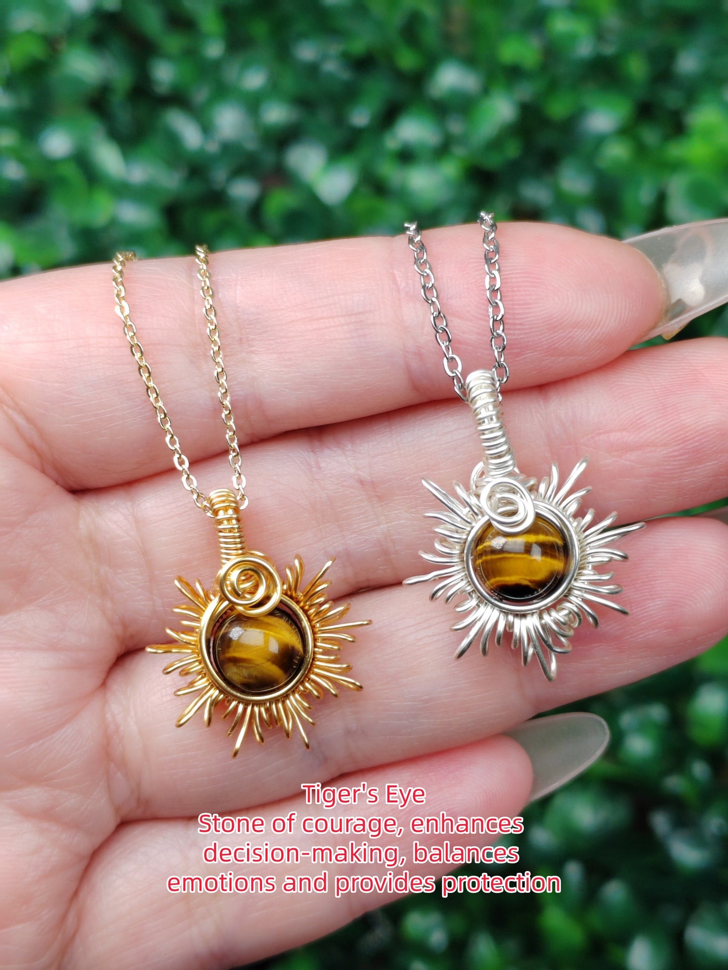 Sun  Necklace, Crystal Pendant, Healing Crystal Necklace for Women