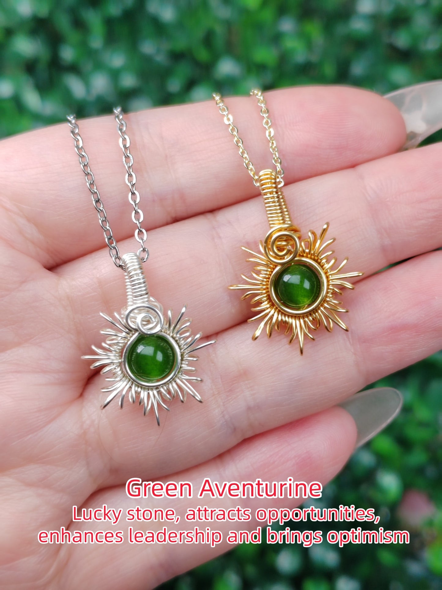 Sun  Necklace, Crystal Pendant, Healing Crystal Necklace for Women