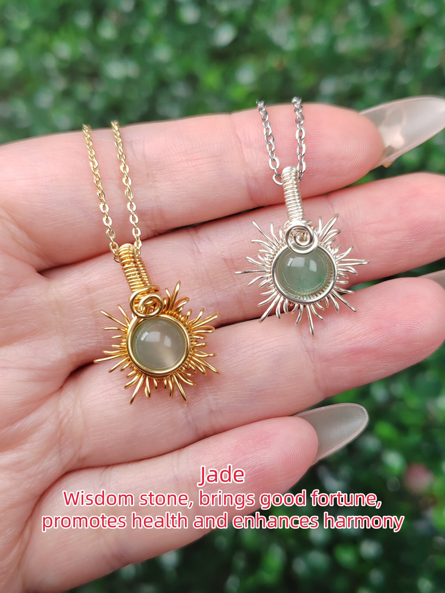 Sun  Necklace, Crystal Pendant, Healing Crystal Necklace for Women