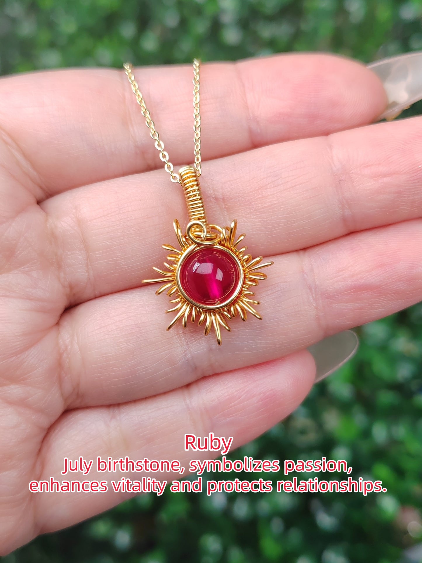 Sun  Necklace, Crystal Pendant, Healing Crystal Necklace for Women