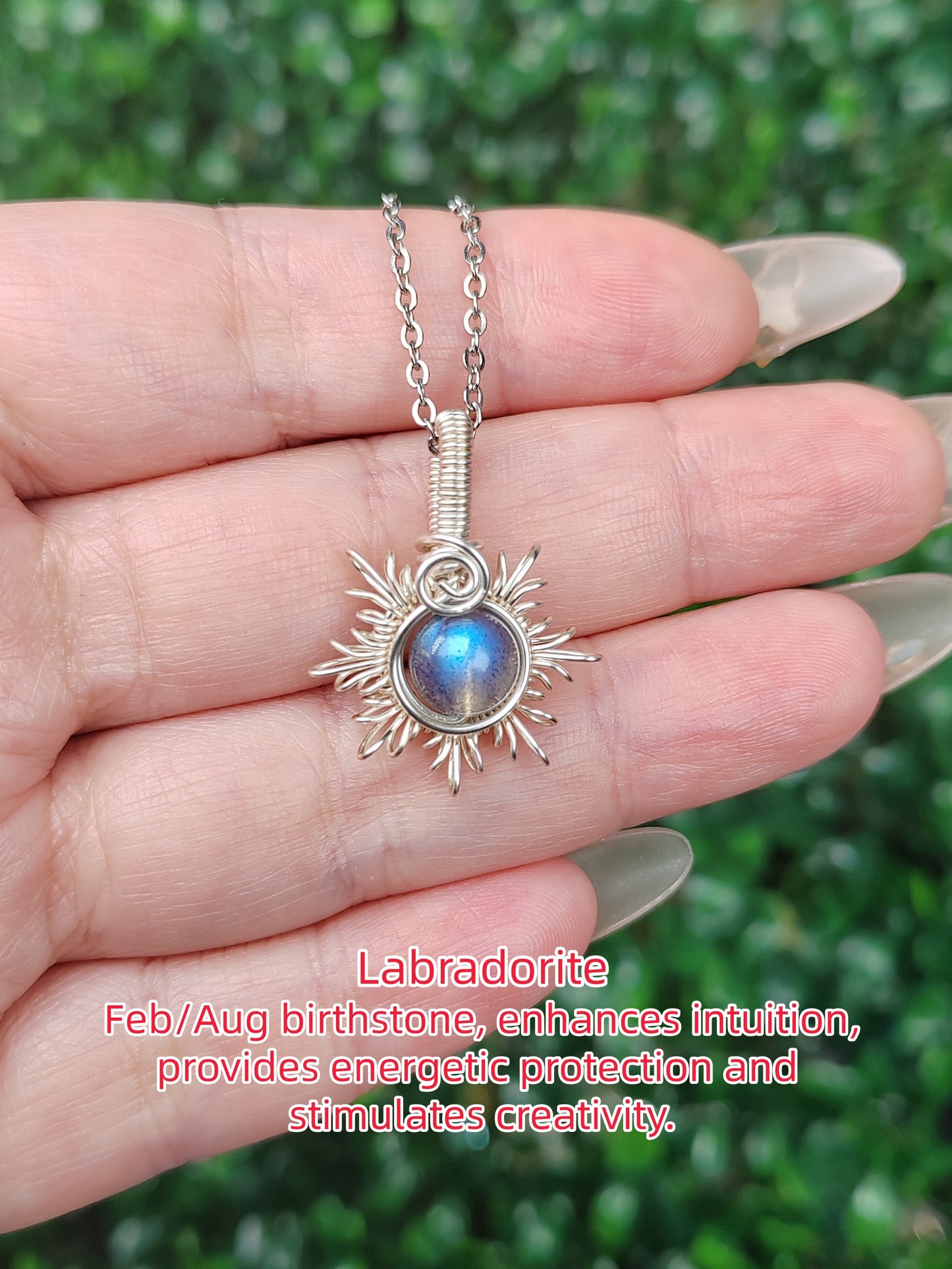 Sun  Necklace, Crystal Pendant, Healing Crystal Necklace for Women