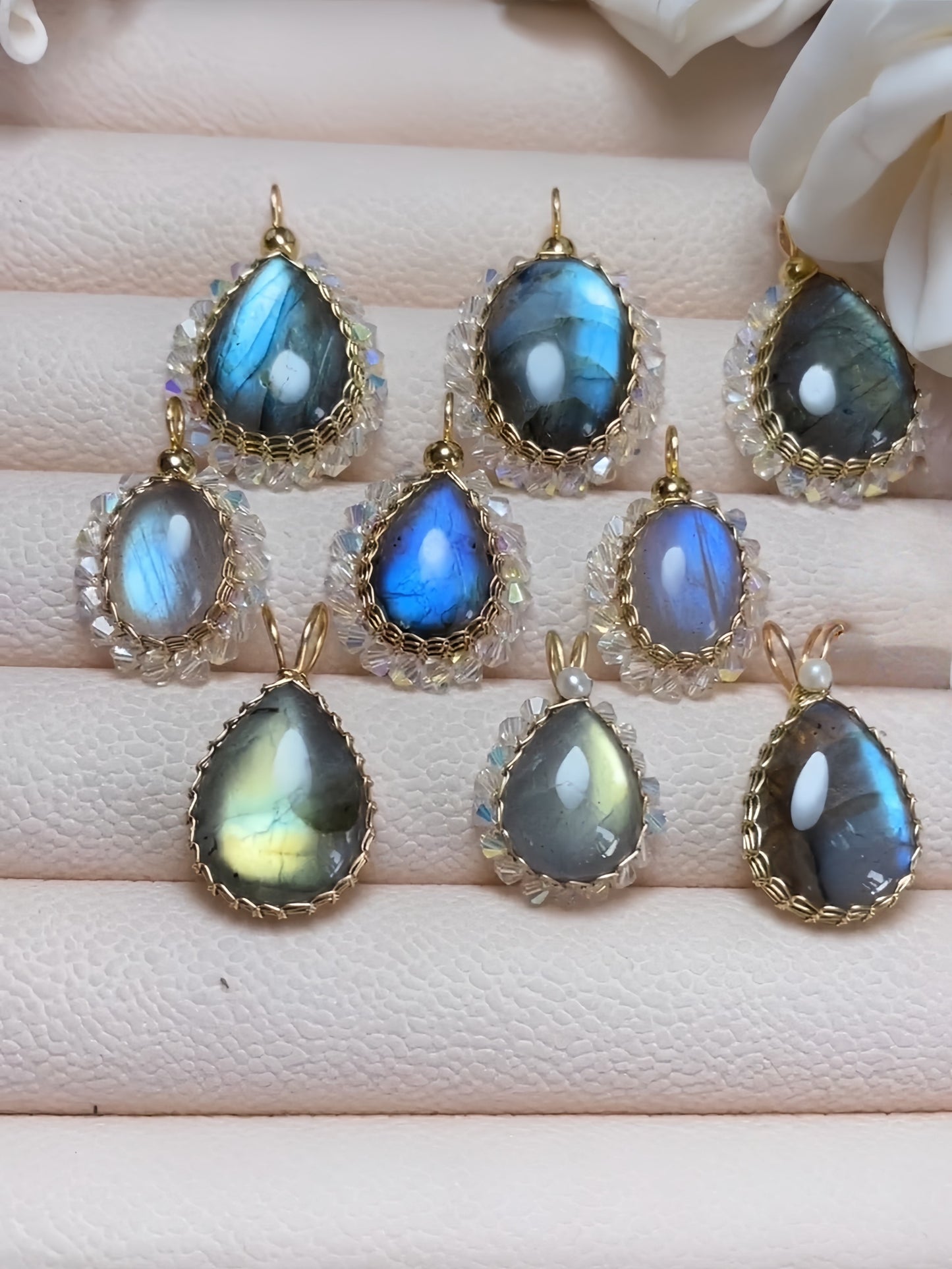 Handmade Labradorite Pendant Necklace, Wire Wrapped Boho Jewelry, August Birthstone