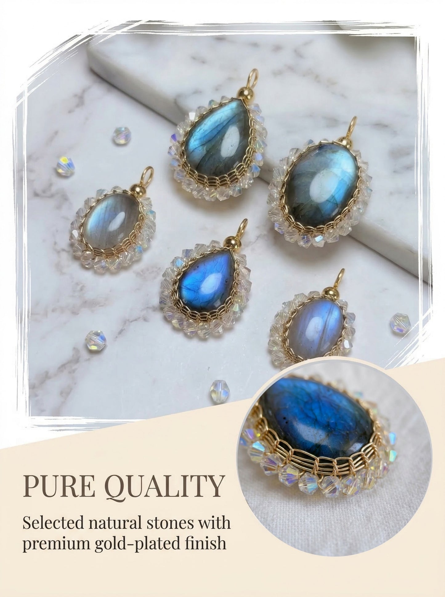 Handmade Labradorite Pendant Necklace, Wire Wrapped Boho Jewelry, August Birthstone