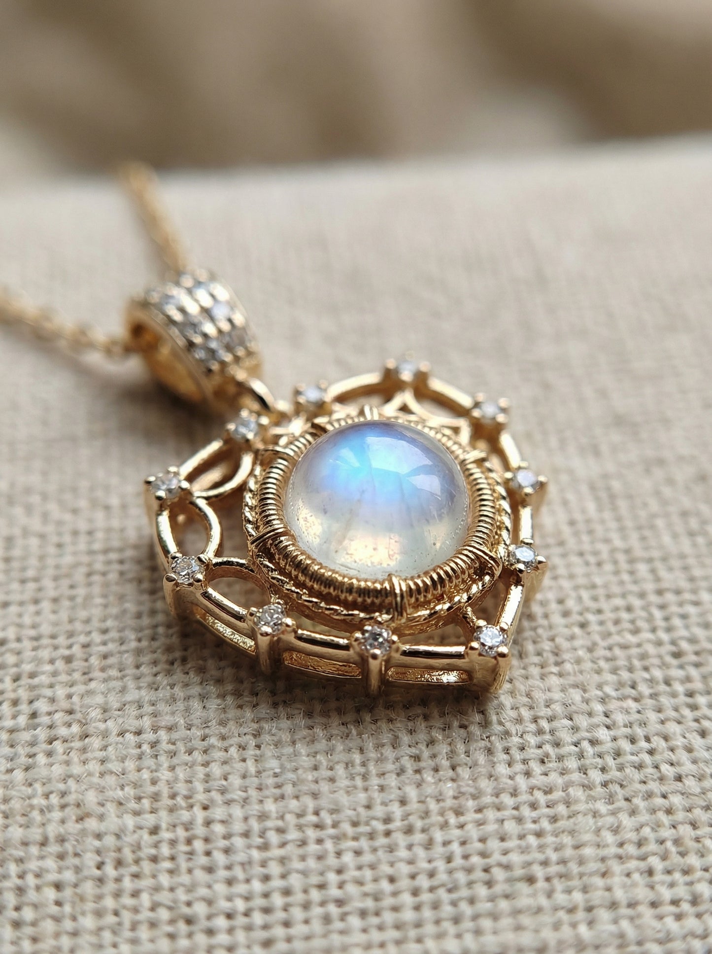 Heart Moonstone Crystal Necklace, Delicate Wire Wrapped Pendant, Handmade Women Jewelry, Healing Crystals Everyday Unique Gift for Her